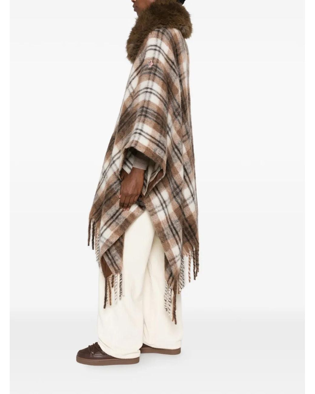 Moncler Multicolor Check-Pattern Cape