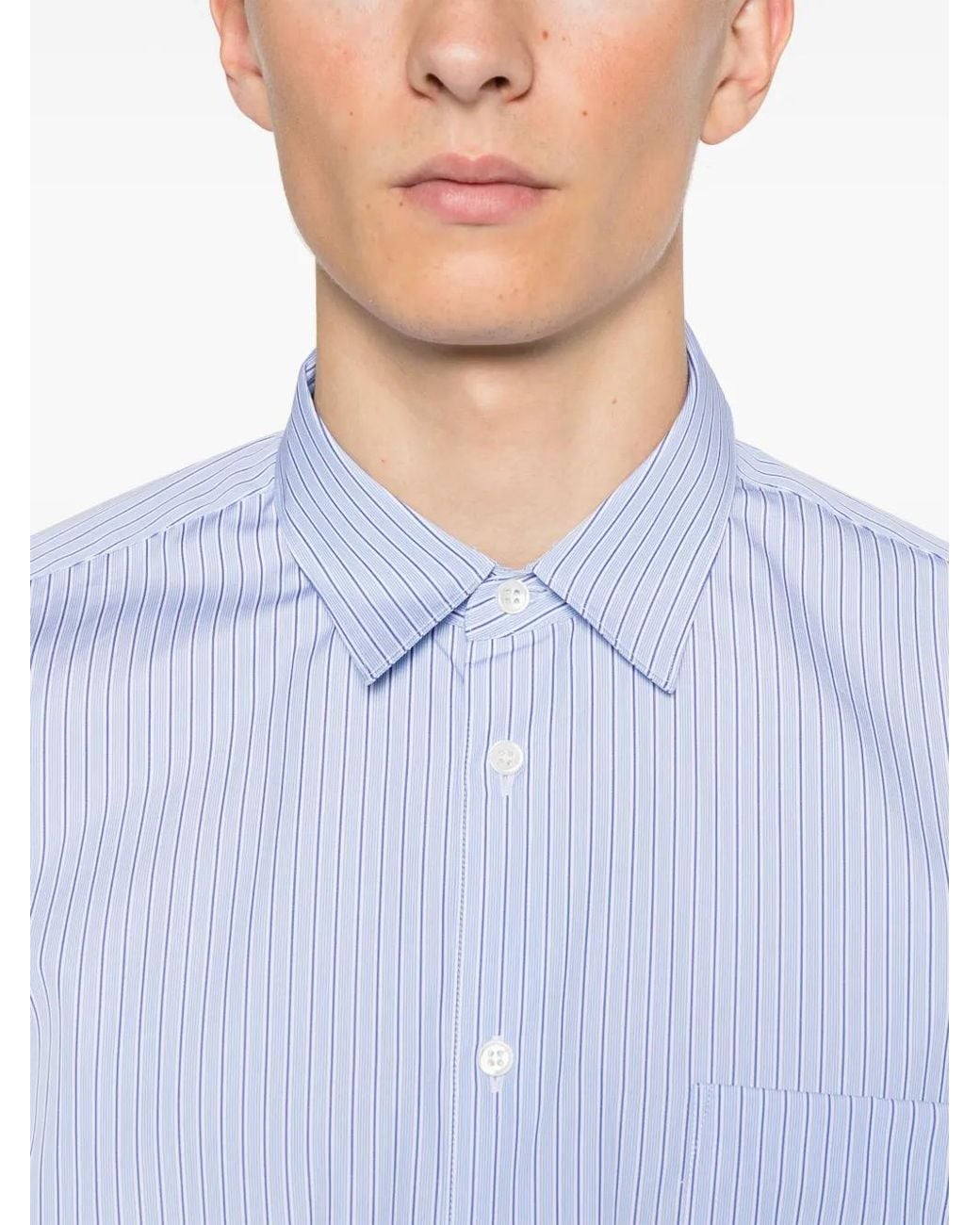 Comme des Garçons Gestreept Overhemd in het Blue voor heren