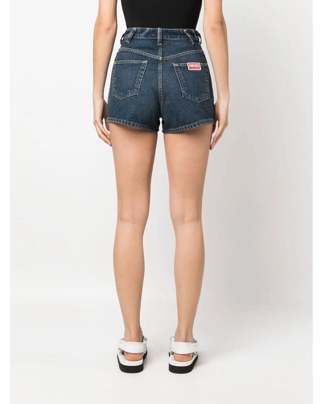 KENZO Shorts Met Logopatch in het Blue