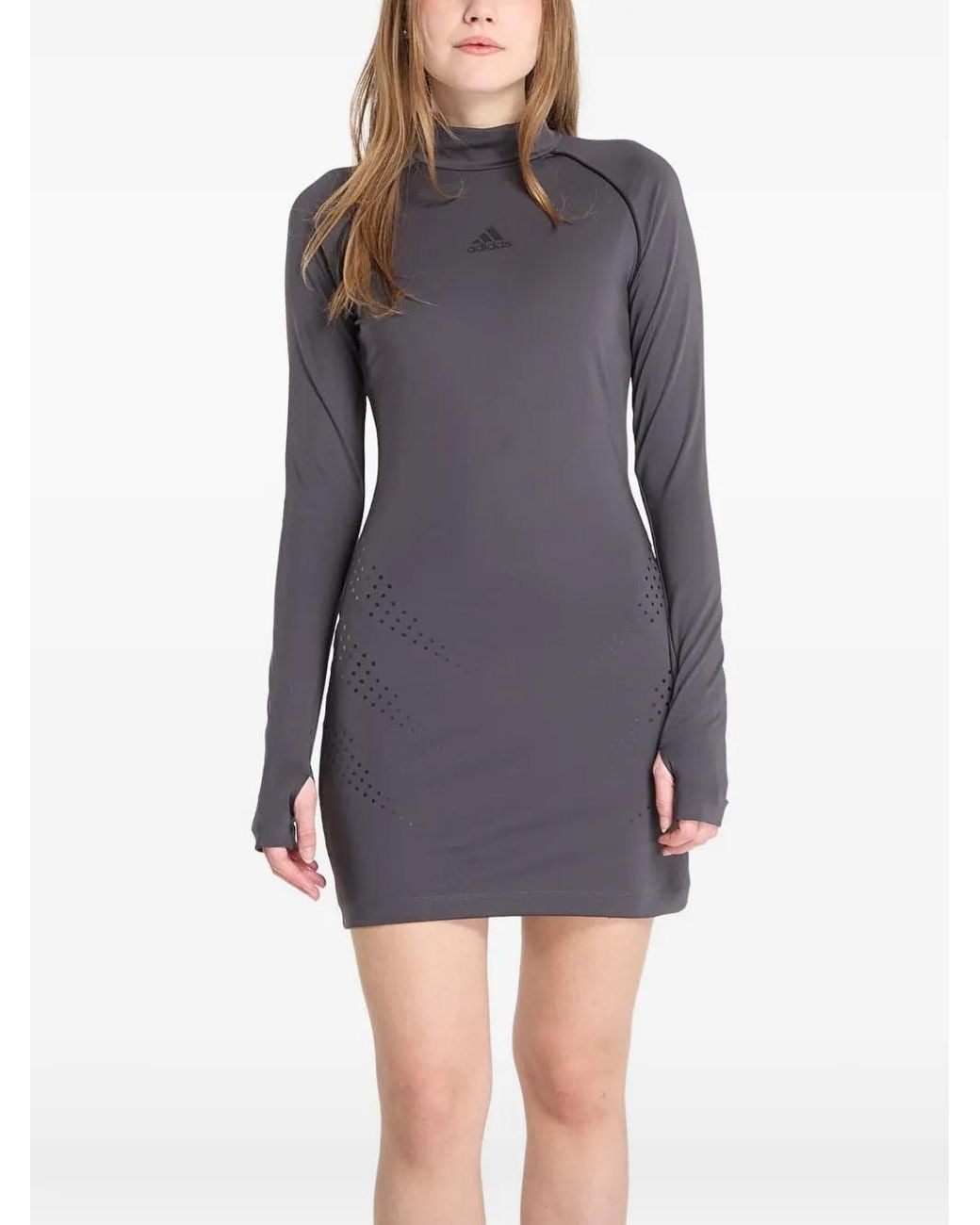 Adidas Gray Logo-Print Dress