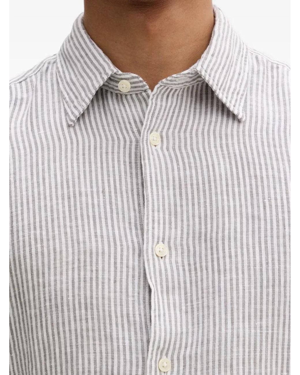 Marc O' Polo Gray Striped Linen Shirt for men