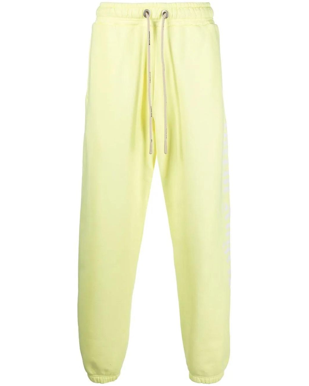 Palm Angels Yellow Logo-Print Track Pants for men