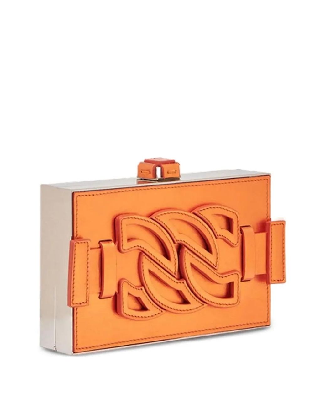 Casadei Orange Logo-Patch Clutch Bag