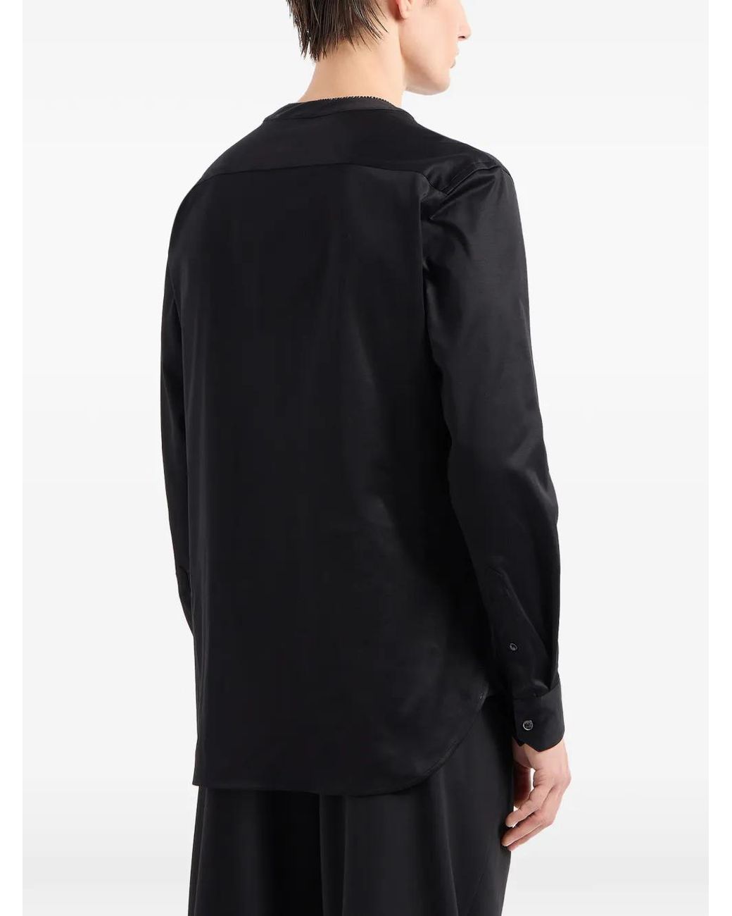 Giorgio Armani Black Rhinestone-Embellished Shirt for men