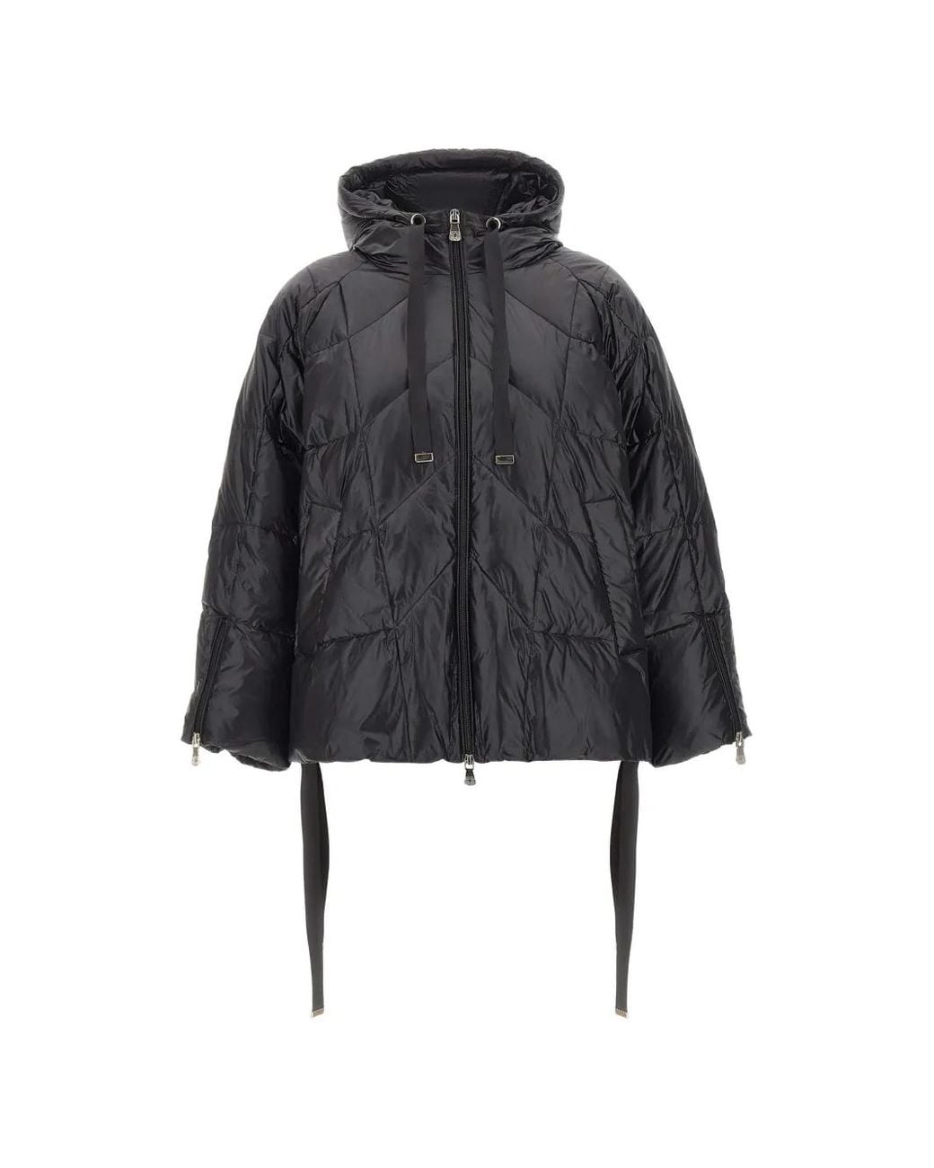 Elena Miro Black Doudoune À Capuche
