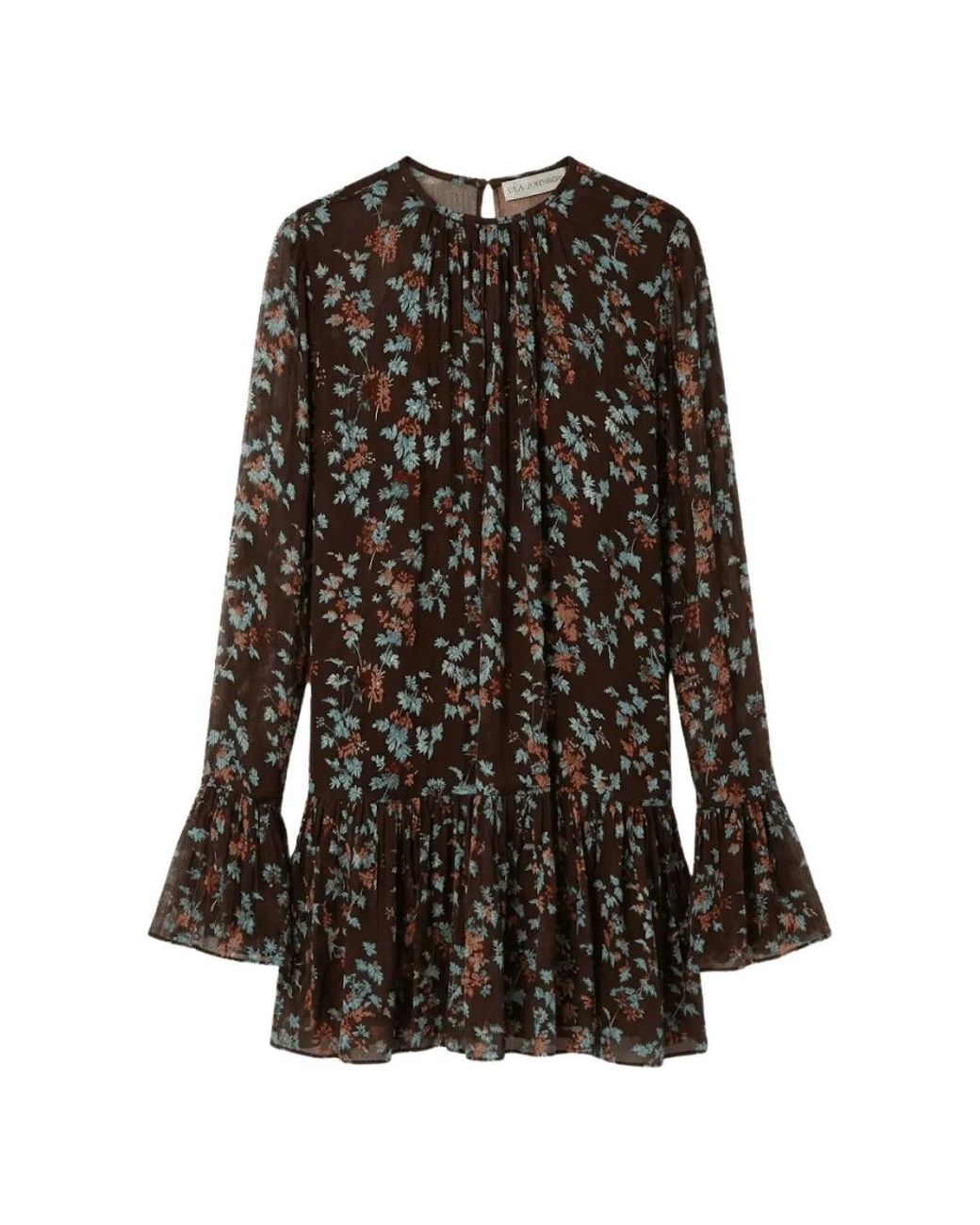 Ulla Johnson Black Emmeline Floral-Print Ruffled Mini Dress