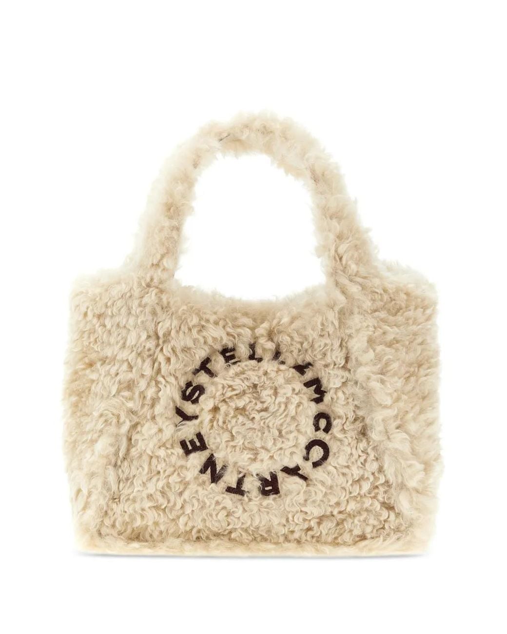 Stella McCartney Natural Shearling-Effect Tote Bag With Logo