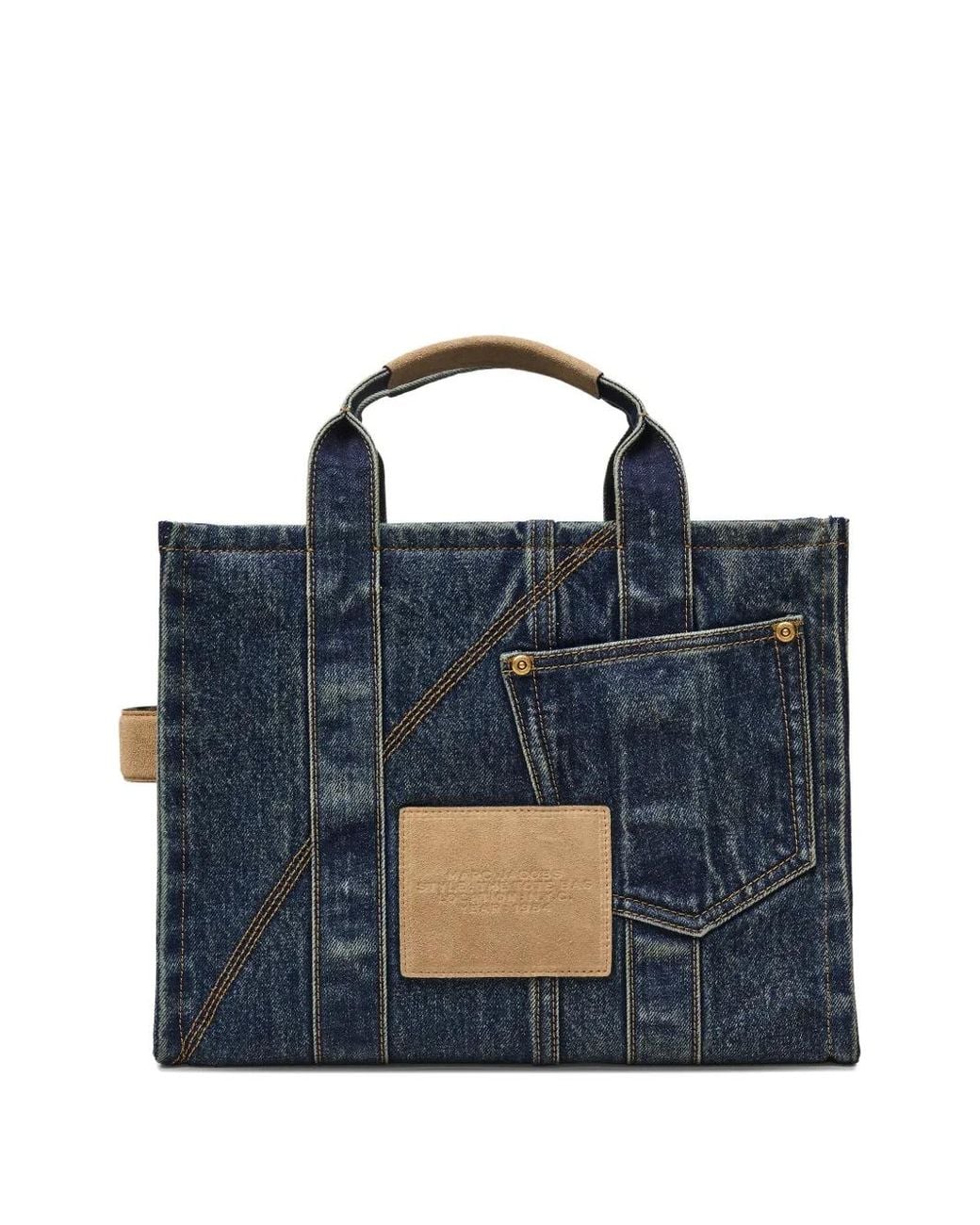Marc Jacobs Blue Mittelgroßer The Denim Tote Bag Mit Wildledertasche