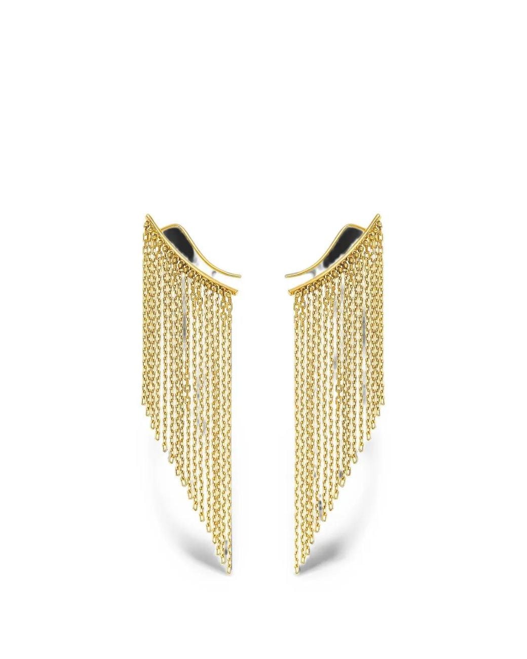 Guzema Metallic Hidden Beauty Chainfall Earrings
