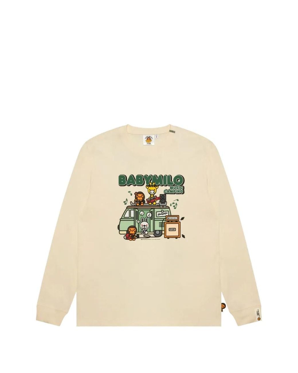 *BABY MILO® STORE BY *A BATHING APE® Natural Baby Milo Graphic-Print Long Sleeve T-Shirt
