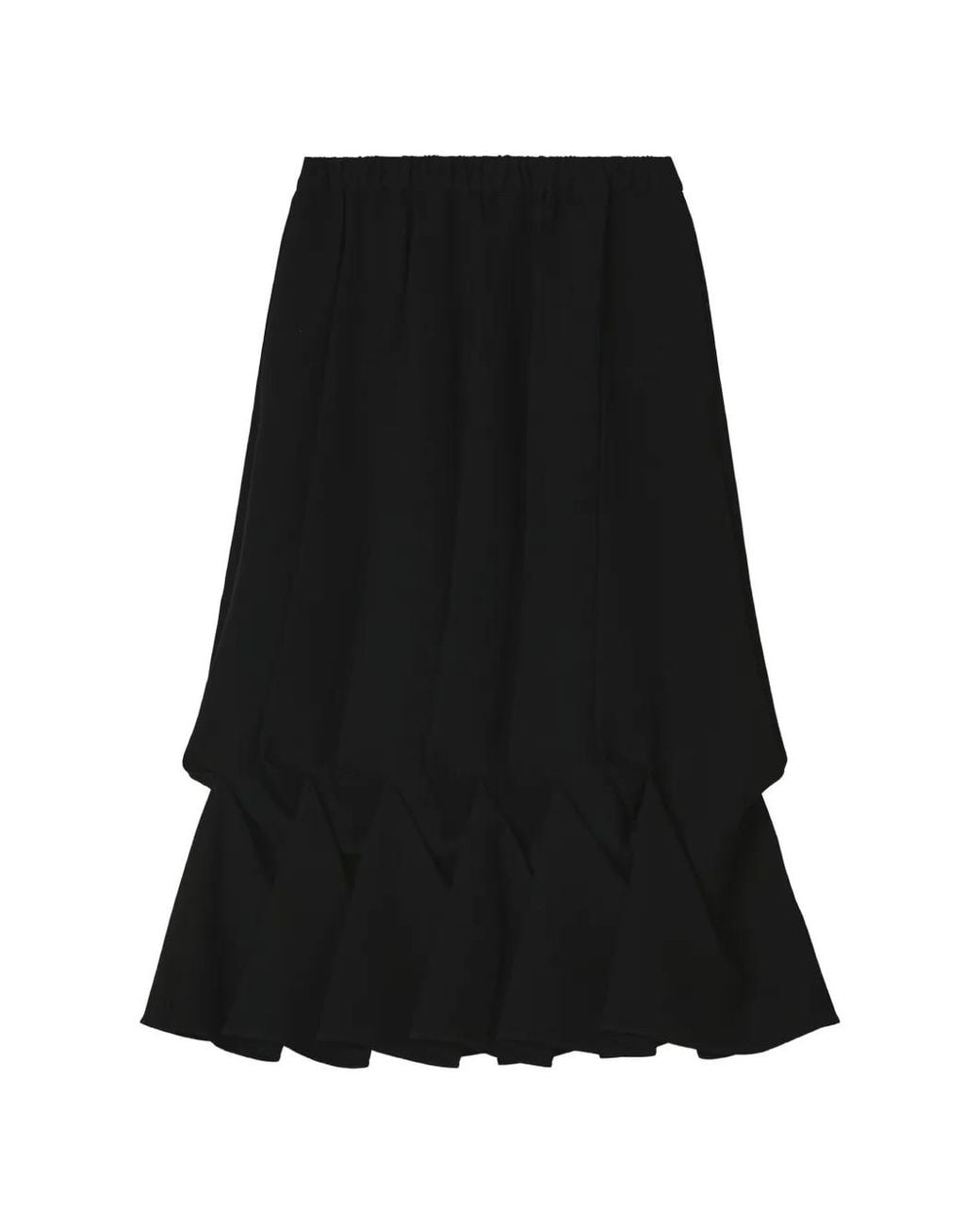 Enfold Black Pleated Origami-Style Midi Skirt