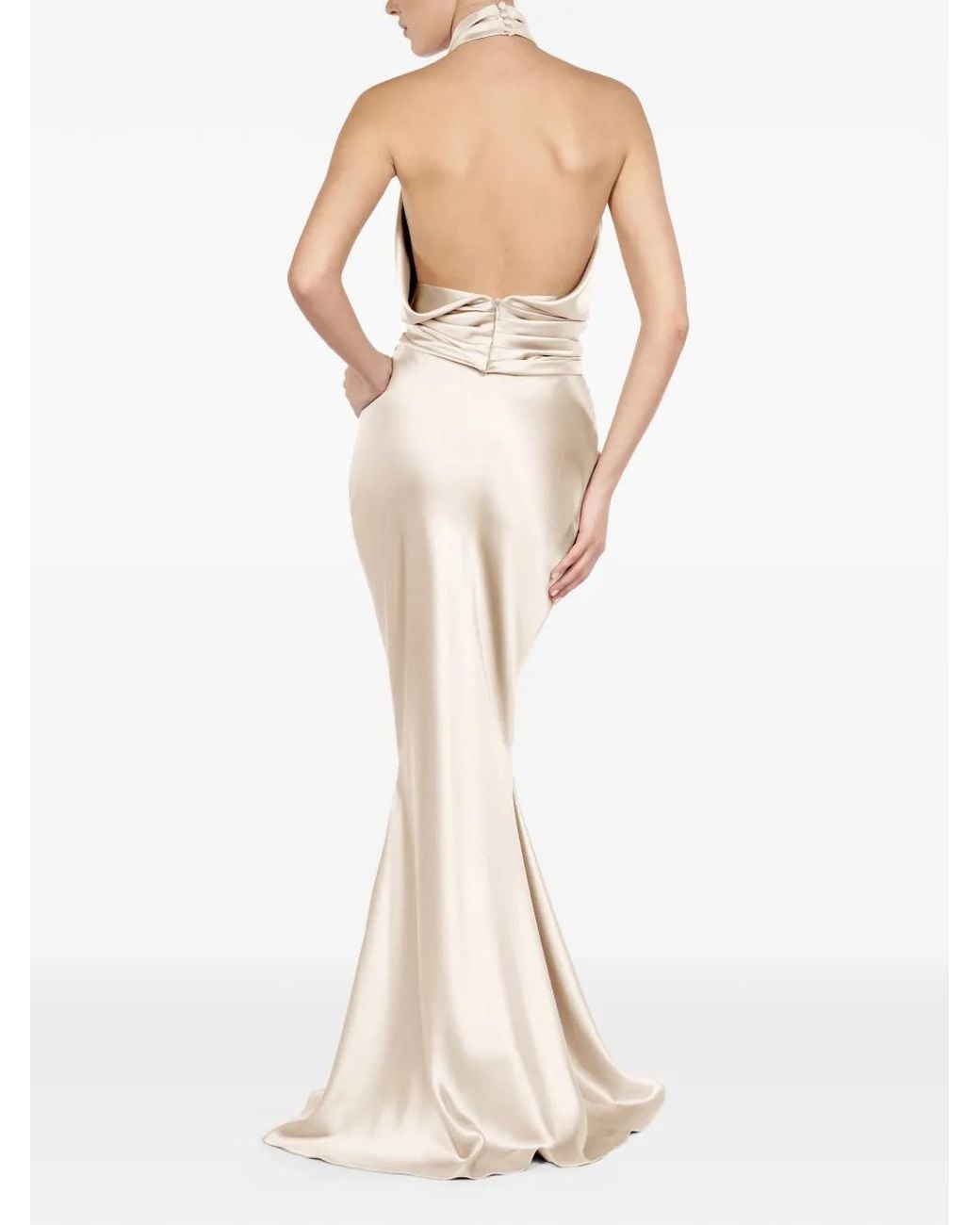 ALEXIA & ANTONIA White Bias-Cut Maxi Skirt
