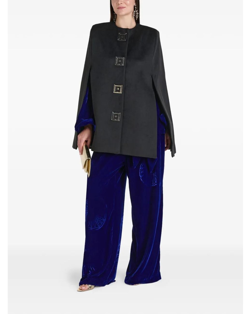 Themis Z Blue Infinity Square Button Cape