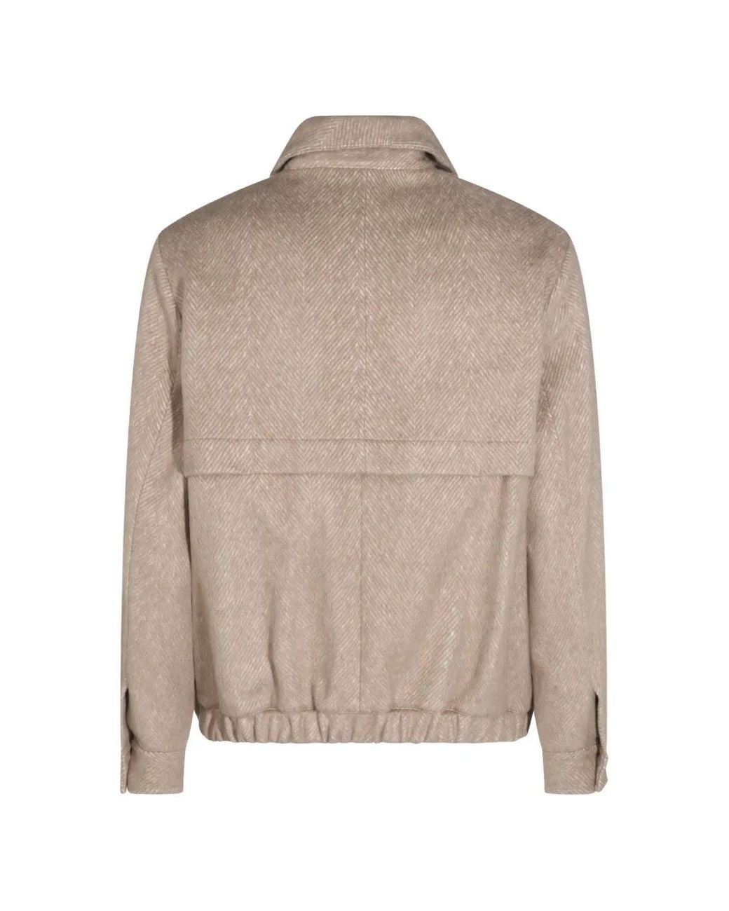Altea Natural Arden Herringbone-Pattern Zip-Up Jacket for men