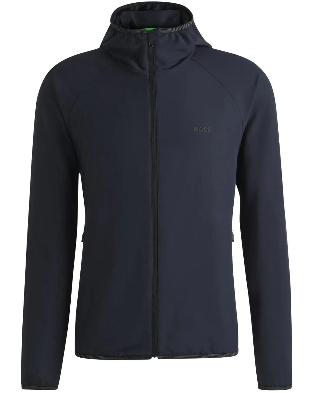 Boss Blue Hooded Zip-Up Jacket for men