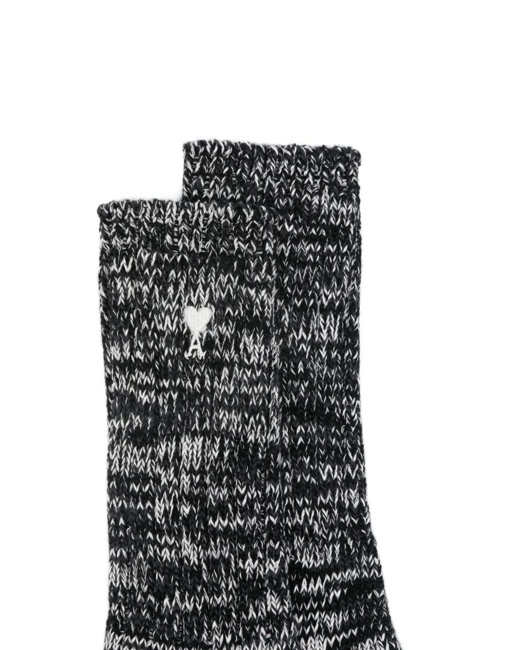 AMI Black Chaussettes À Broderies