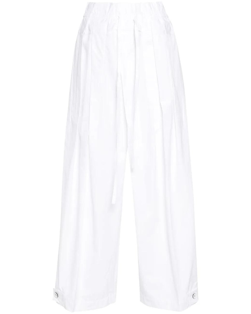 Jil Sander White Poplin Cotton Trousers