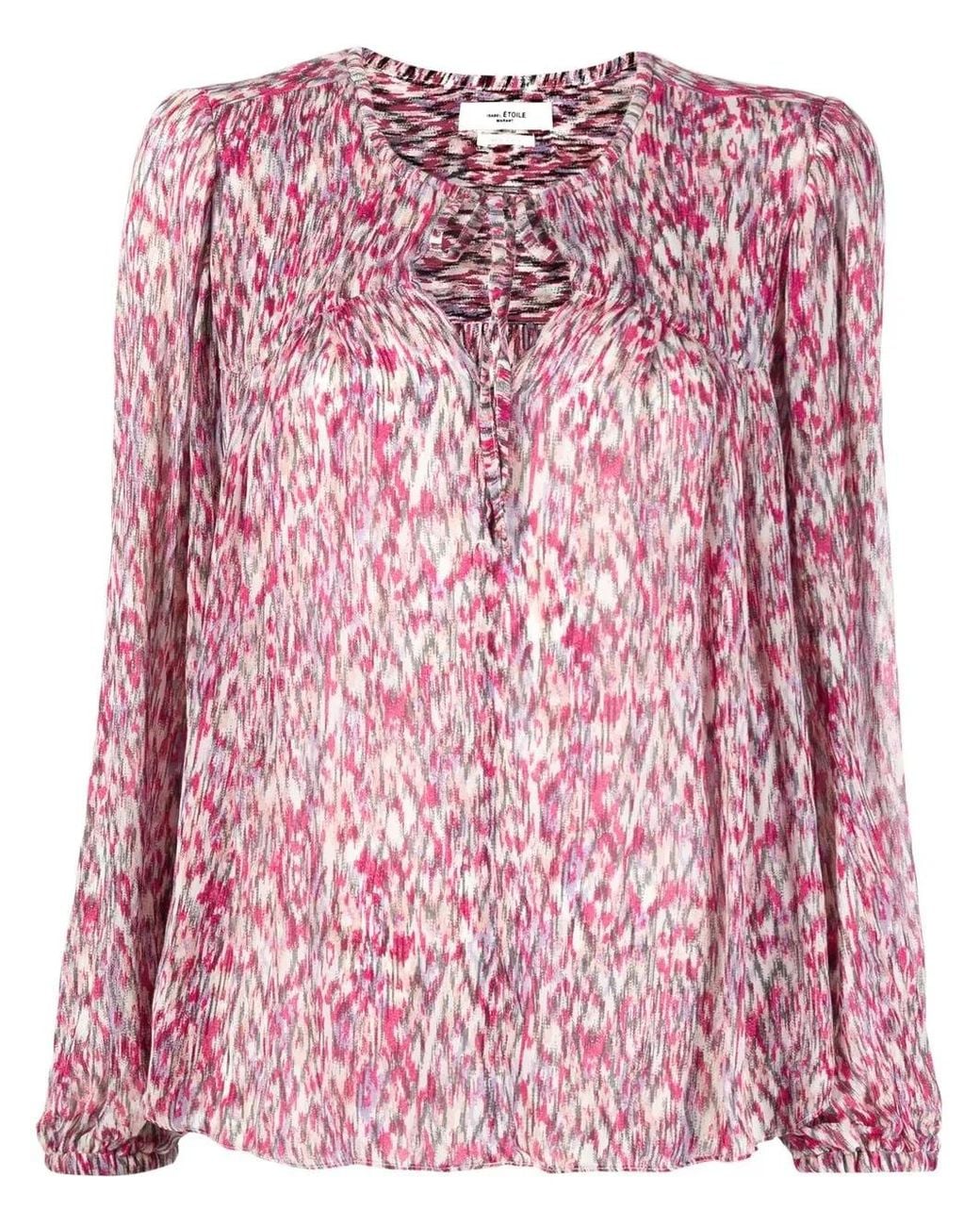 Isabel Marant Pink Abstract-Print Blouse