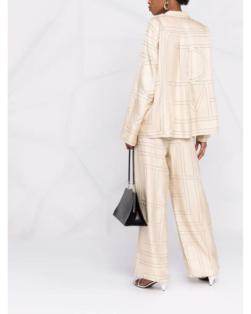 Totême Natural Monogram Silk Shirt