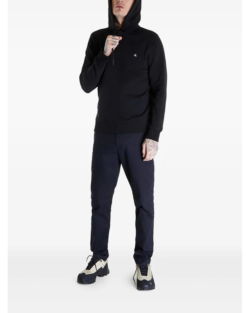 Calvin Klein Blue Logo-Patch Hoodie for men