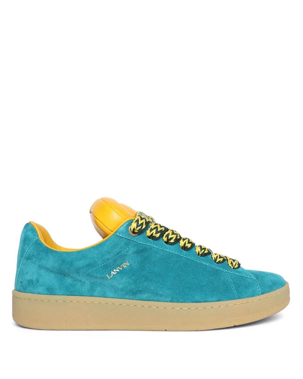 Lanvin Blue X Future Hyper Curb Suede Sneakers for men