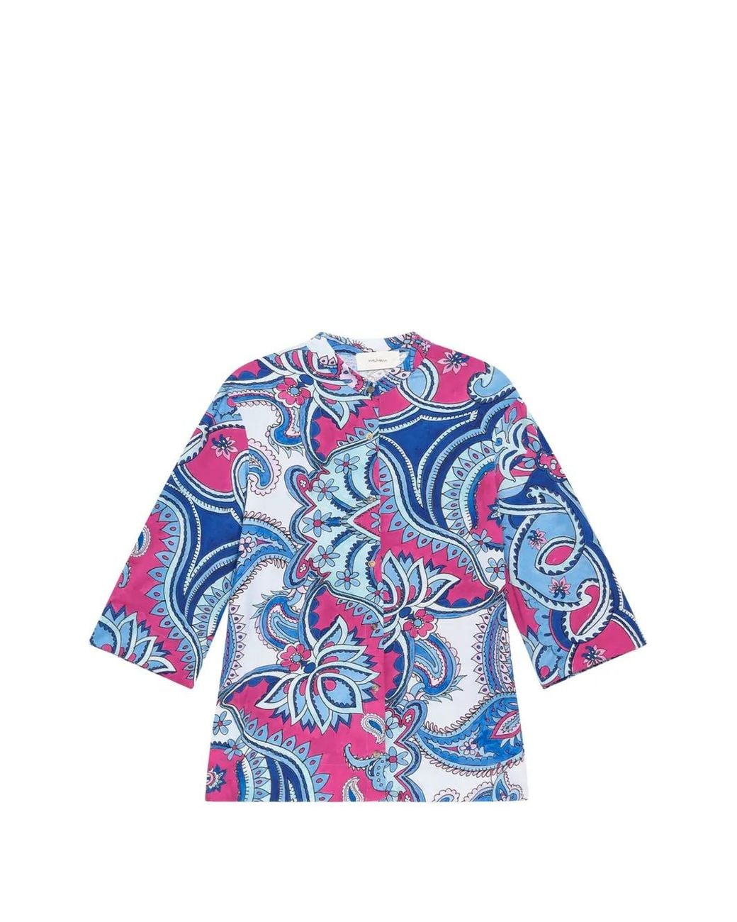 Maliparmi Blue Paisley-Print Shirt