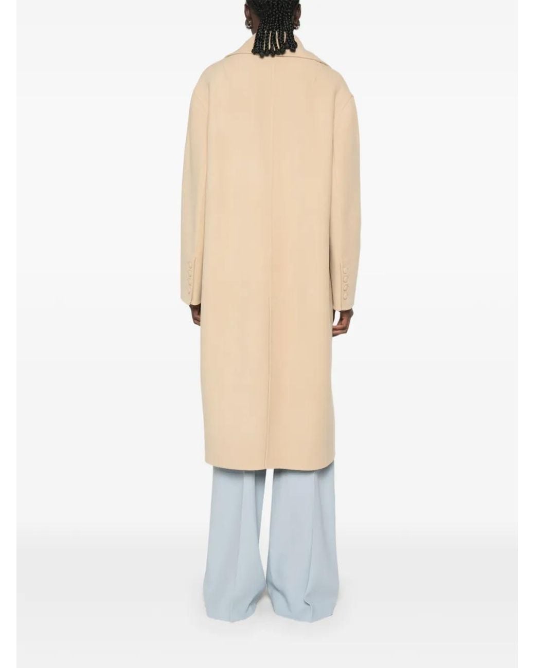 Ermanno Scervino Natural Single-Breasted Flap-Pocket Coat