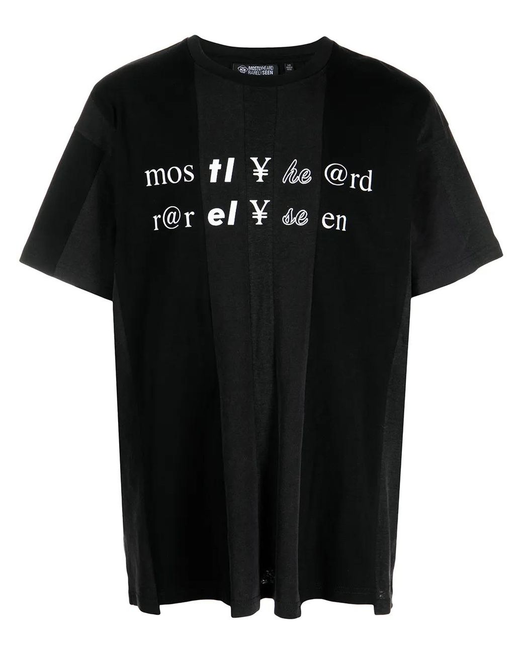 Mostly Heard Rarely Seen Black Text Print Cottont-Shirt for men