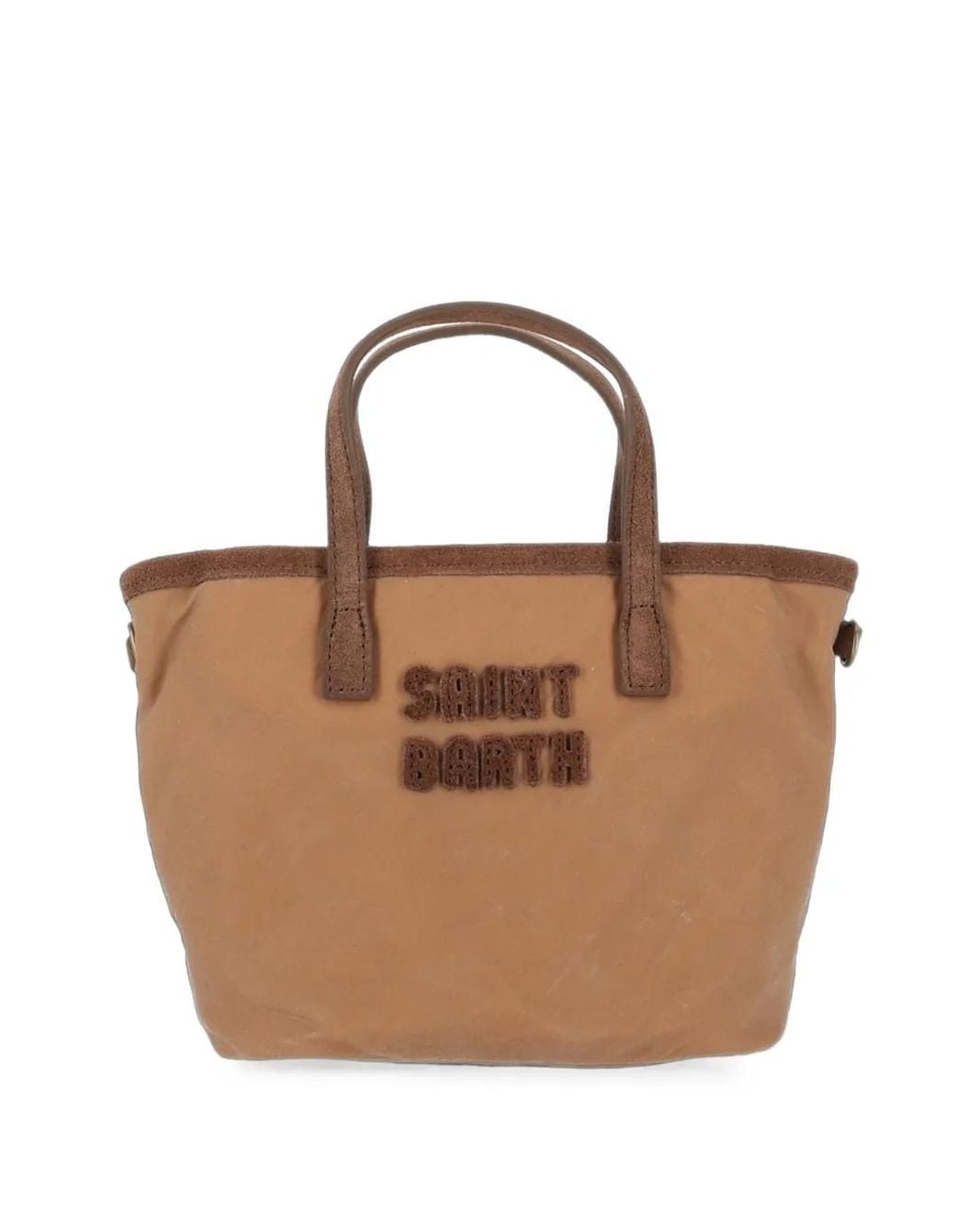 Mc2 Saint Barth Brown Logo-Lettering Tote Bag