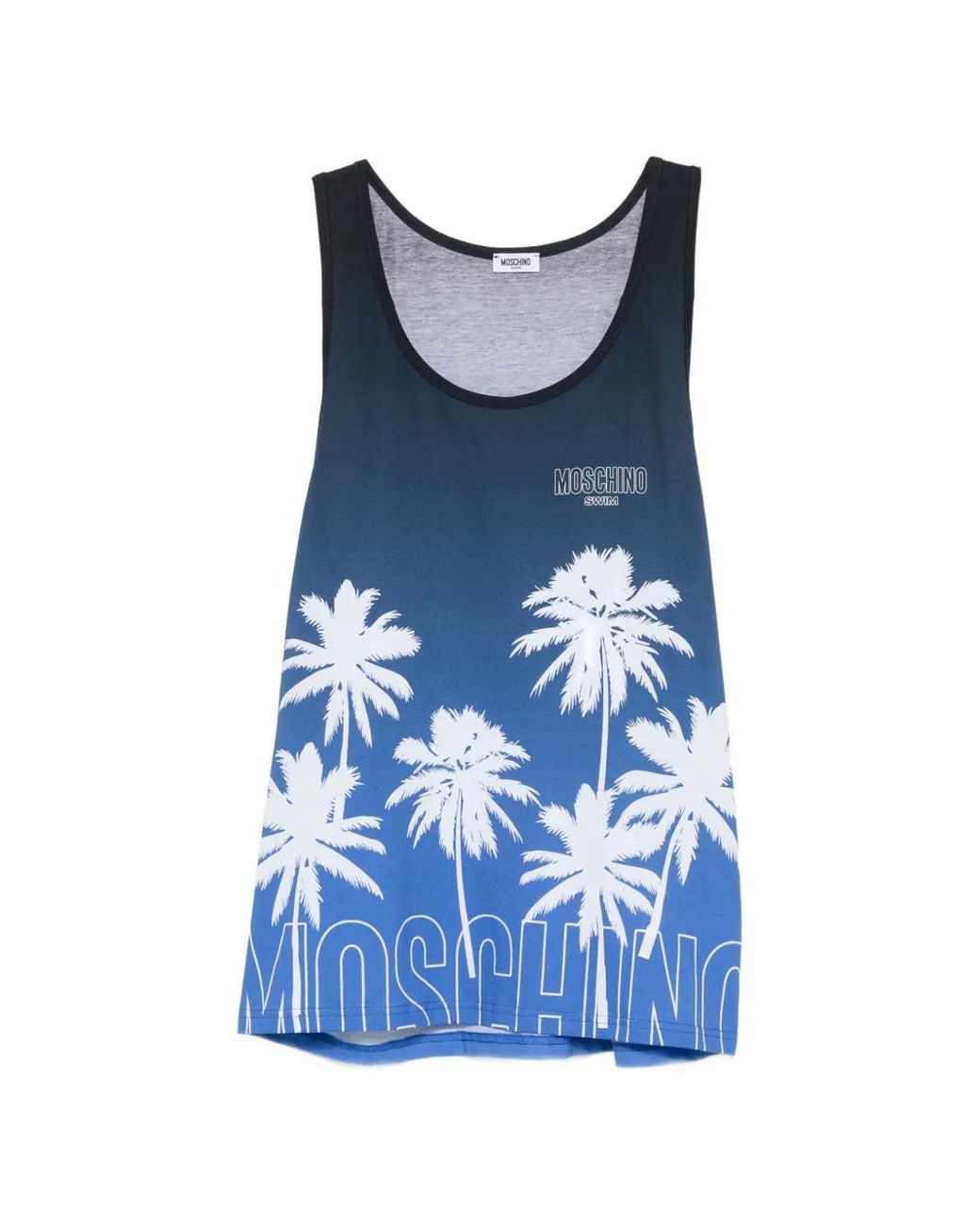 Moschino Blue Printed Vest for men