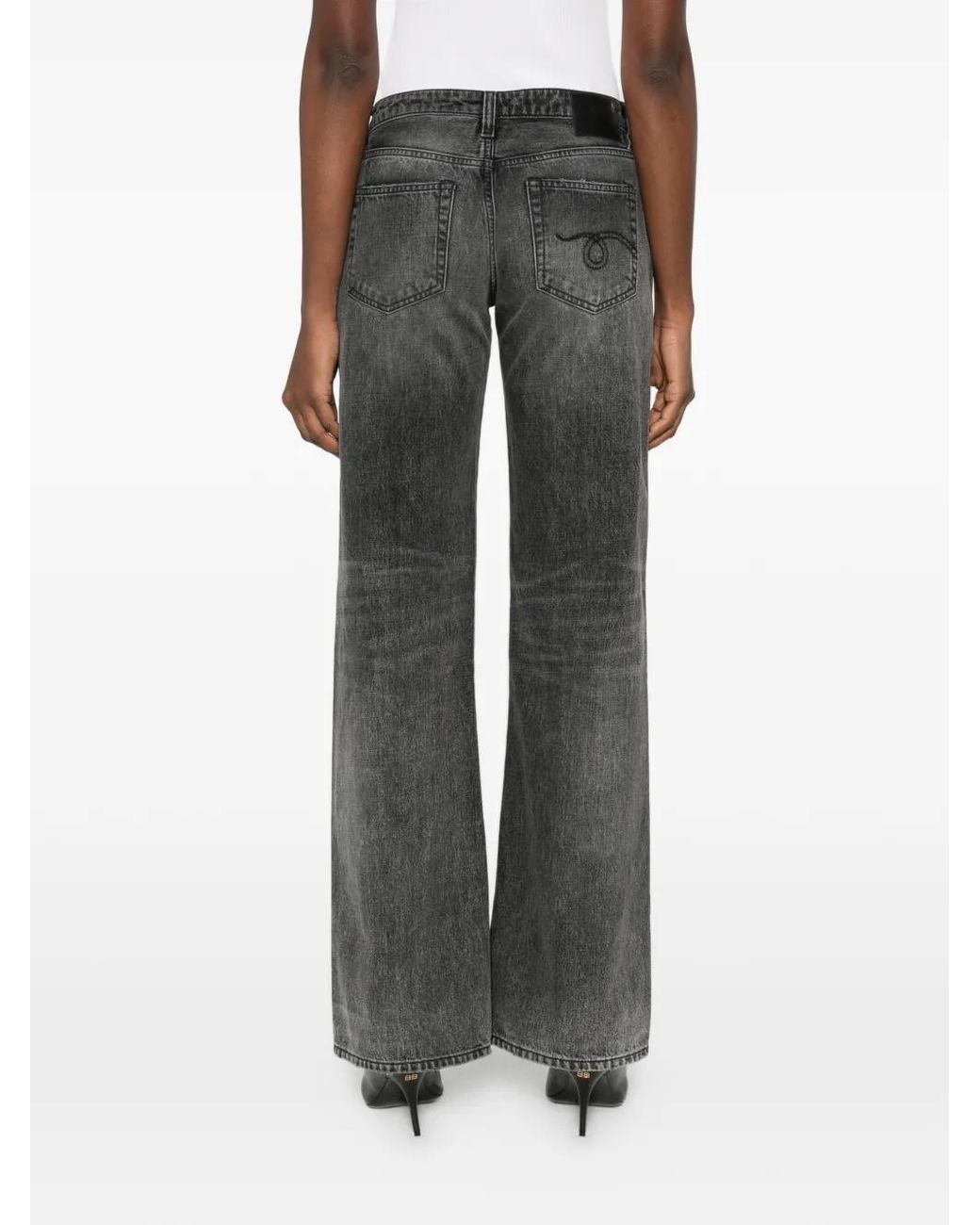 R13 Gray Effie Faded-Effect Jeans