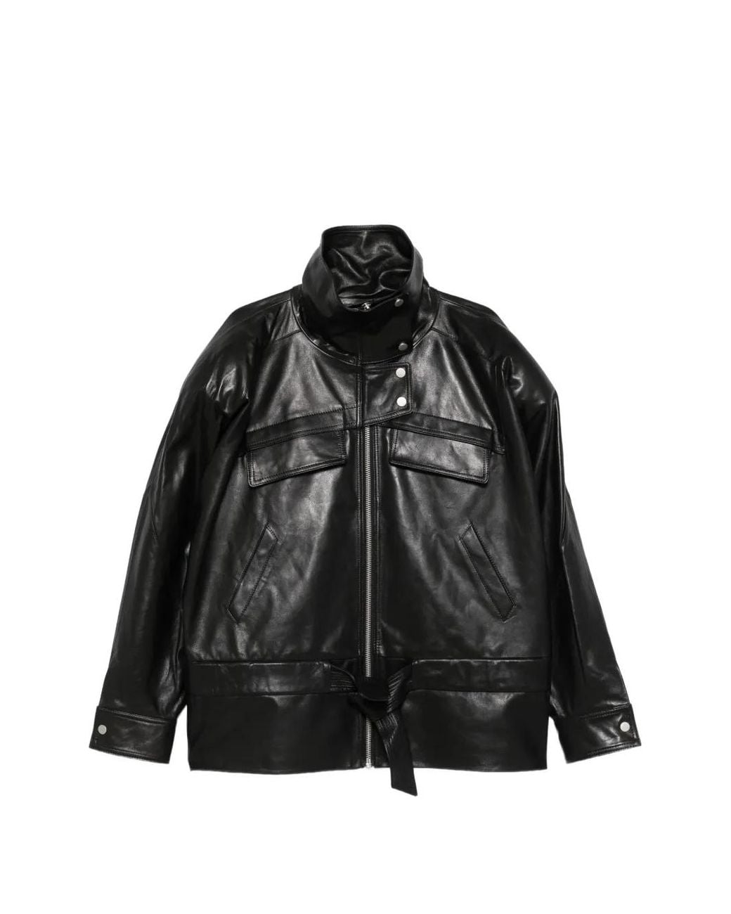 Entire studios Black Sol Belted High-Neck Jacket