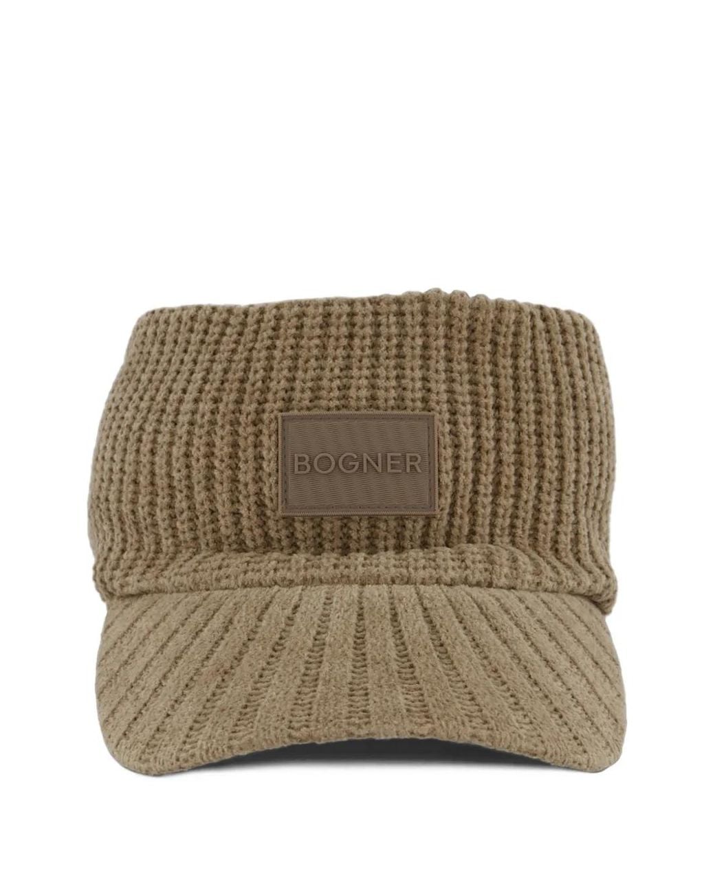 Bogner Natural Visière En Maille Côtelée À Patch Logo