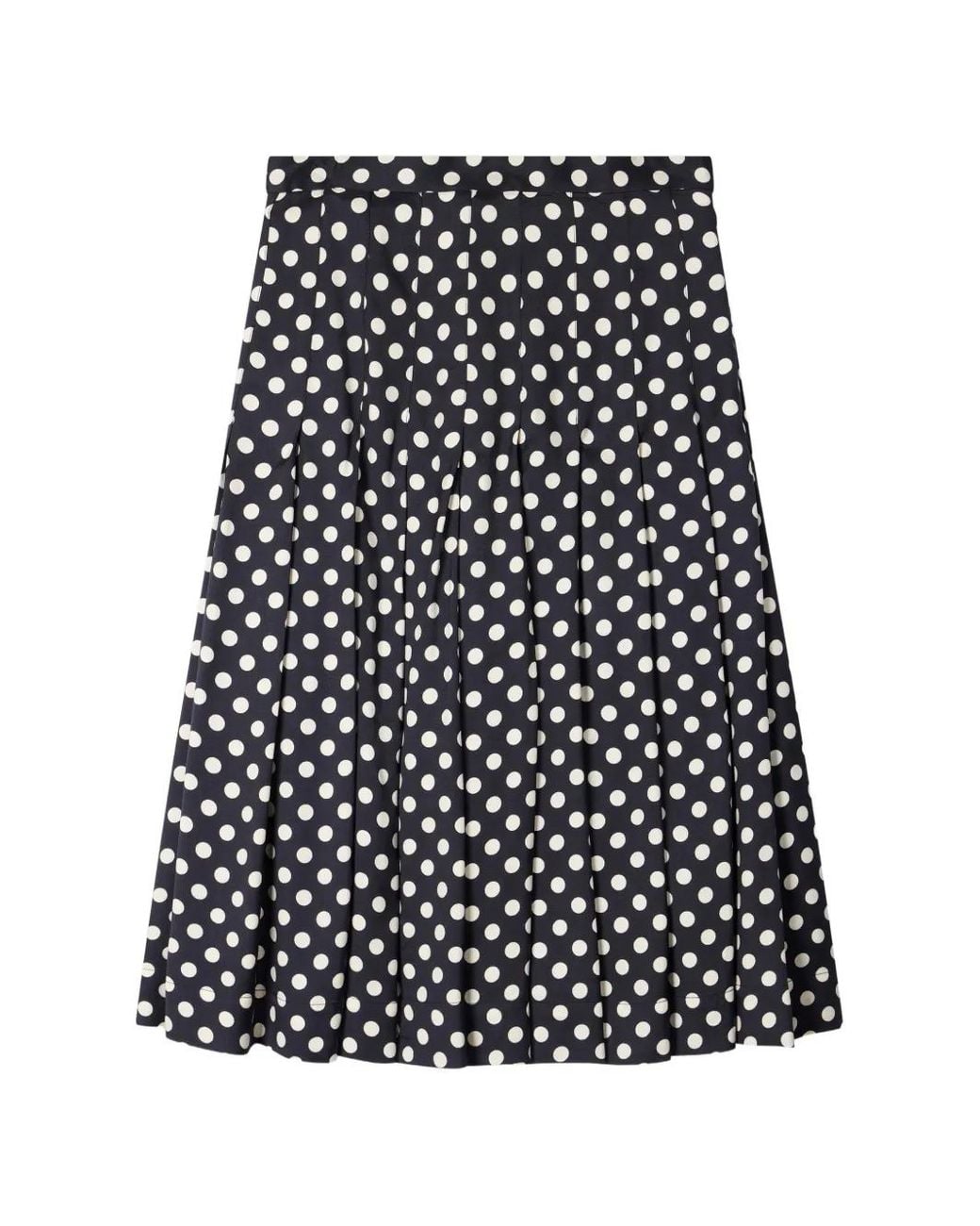 Paul Smith Black And Polka Dot Stitched Pleat Midi Skirt