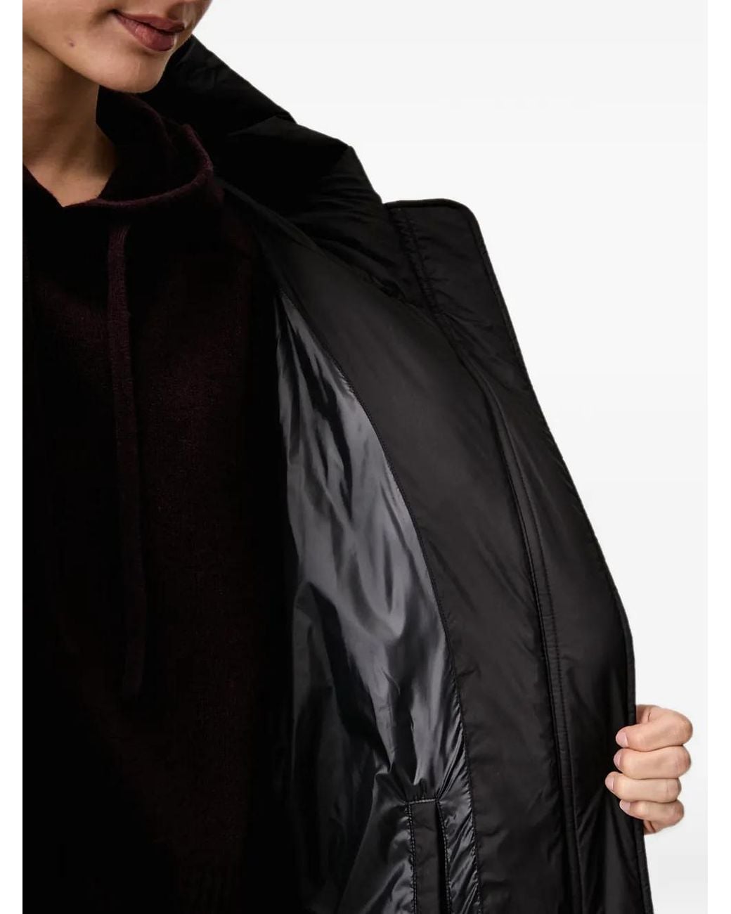 Marc O' Polo Black Hooded Quilted Coat