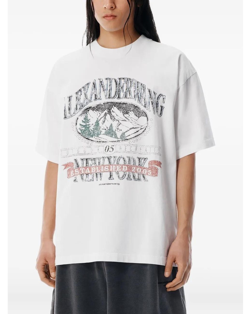 Alexander Wang White Short Sleeve T-Shirt W/ Graphic Clothing