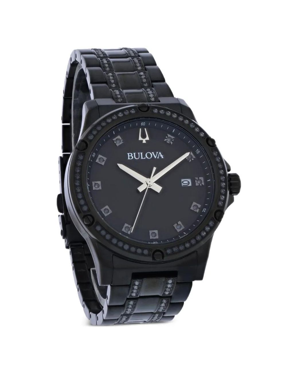 Bulova Black Crystal 42Mm Watch for men