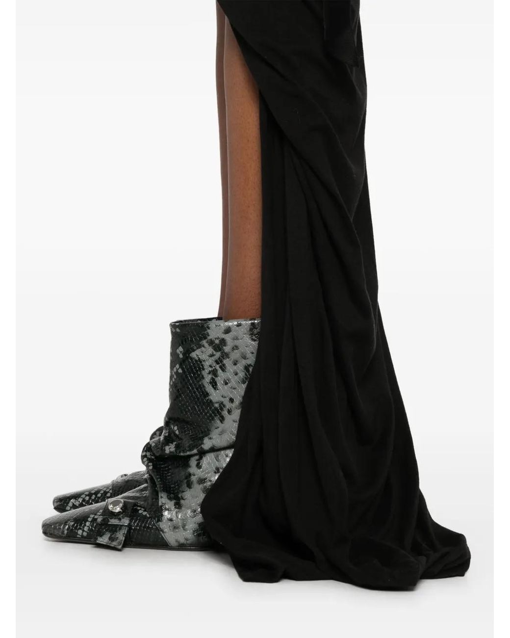 Rick Owens Black Soft Edfu Long Skirt