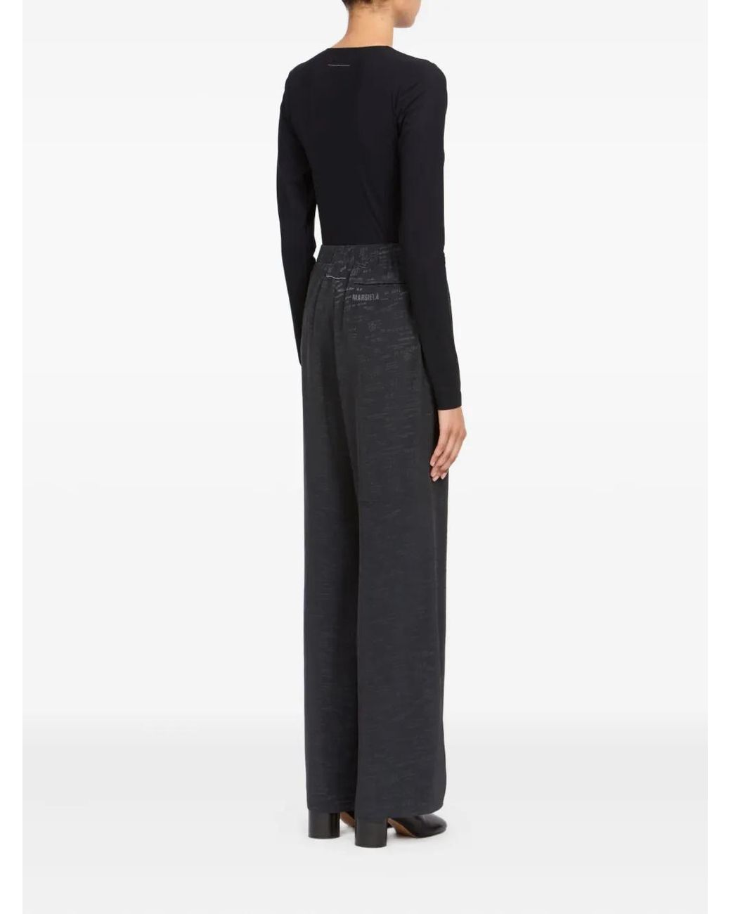 MM6 by Maison Margiela Blue Wide-Leg Trousers