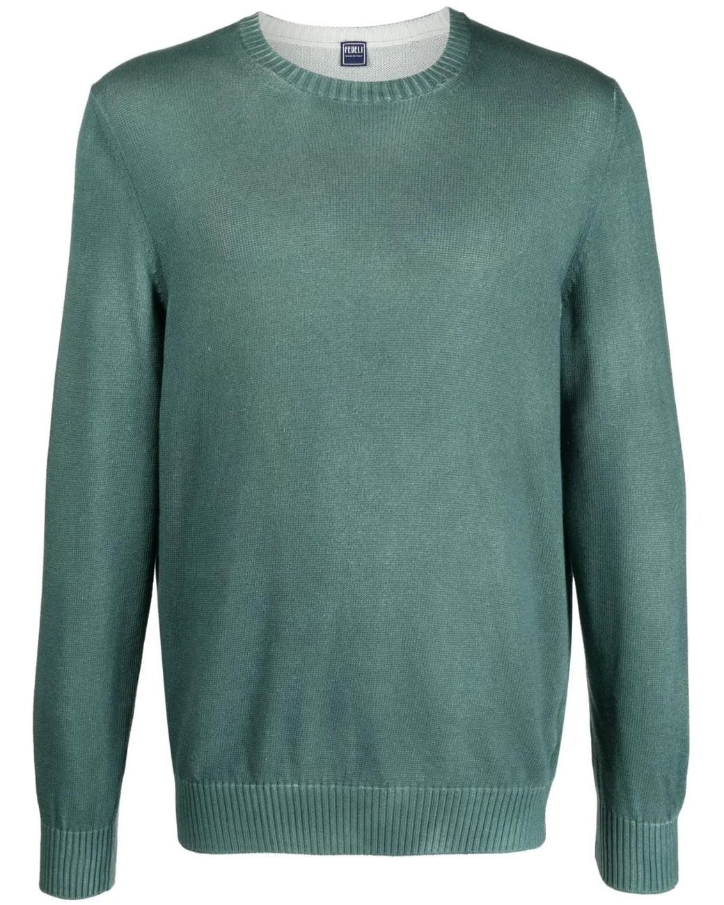 Fedeli Green Shawl-Collar Button-Up Cardigan for men