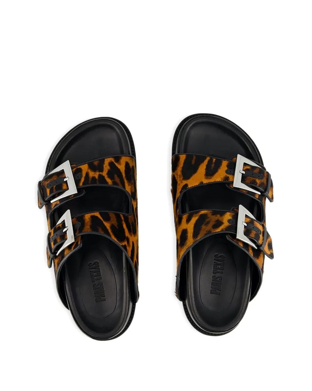 Paris Texas Brown Leopard-Print Flat Sandals