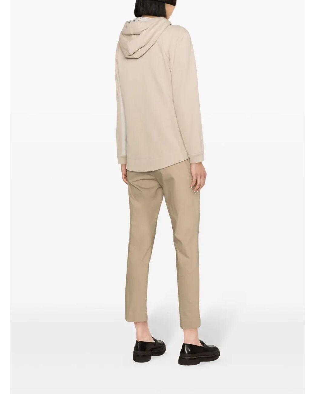 Brunello Cucinelli Natural Zip-Up Cotton Hoodie