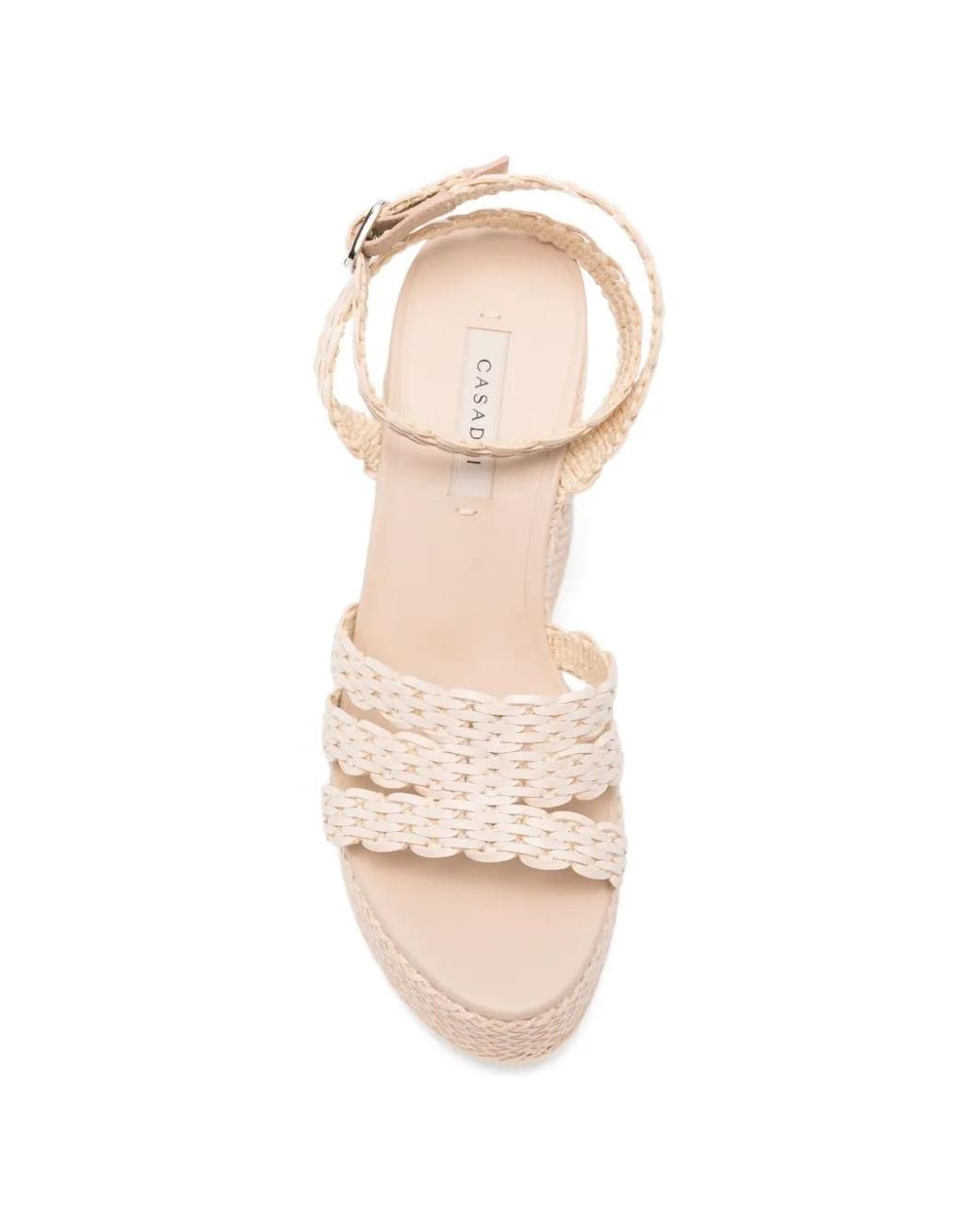 Casadei Natural Woven Wedge Espadrilles