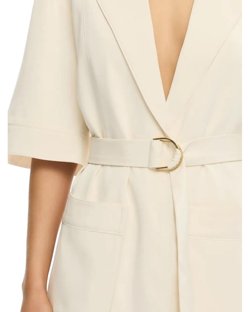 Significant Other White Bowie Belted Collared Mini Dress