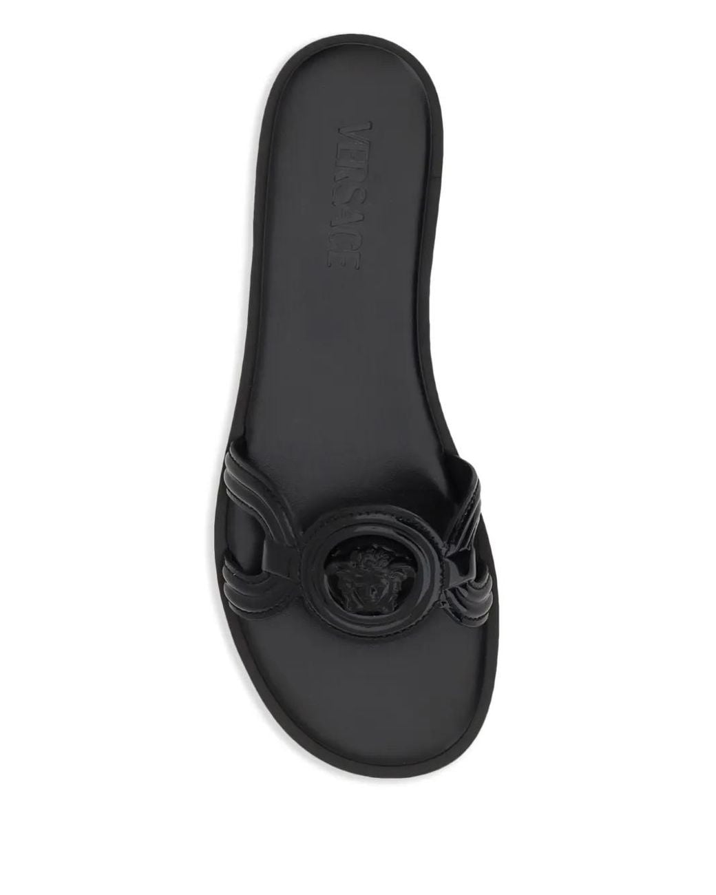 Versace Black Medusa '95 Flat Sandals
