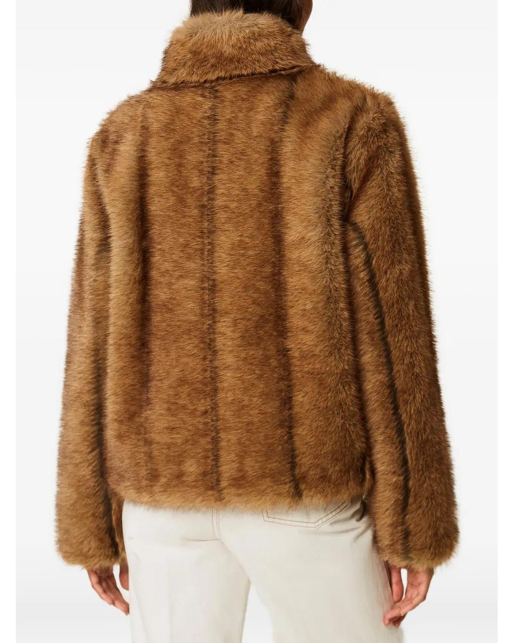 Twinset Brown Veste Myfo En Fourrure Artificielle