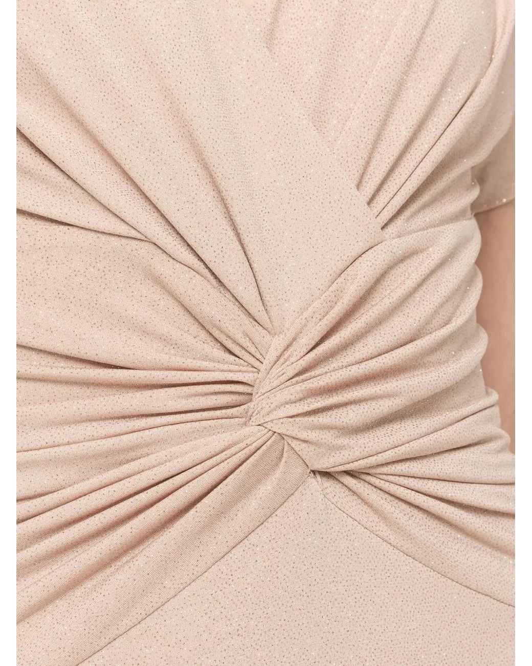 Nissa Natural Glitter V-Neck Maxi Dress