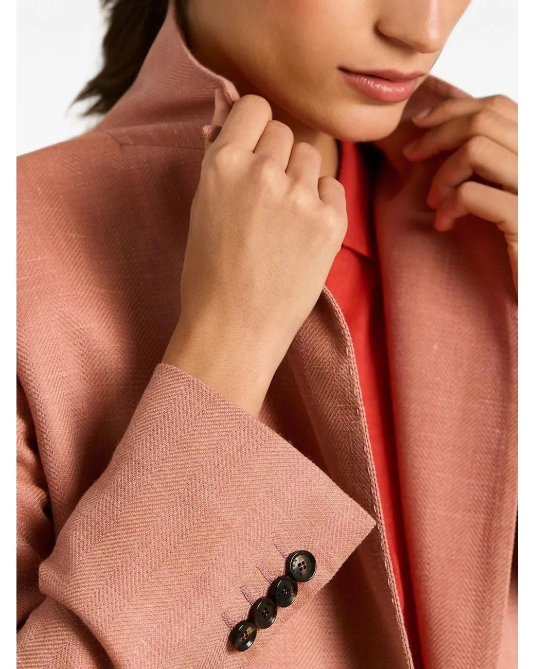Kiton Pink Double-Breasted Tailored Jacket