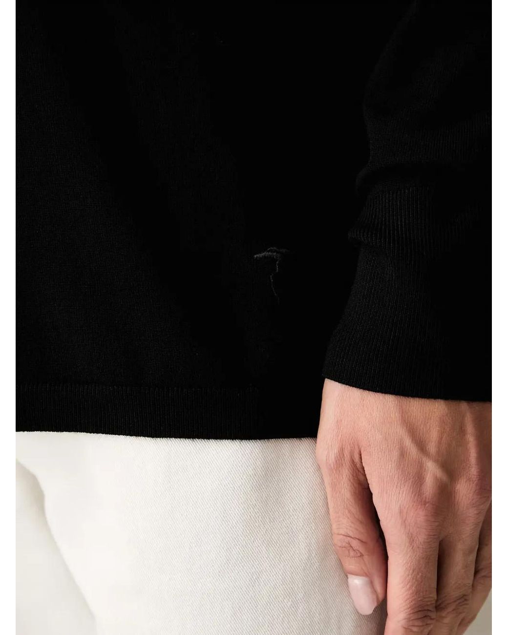 Trussardi Black High-Neck Embroidered-Logo Sweater