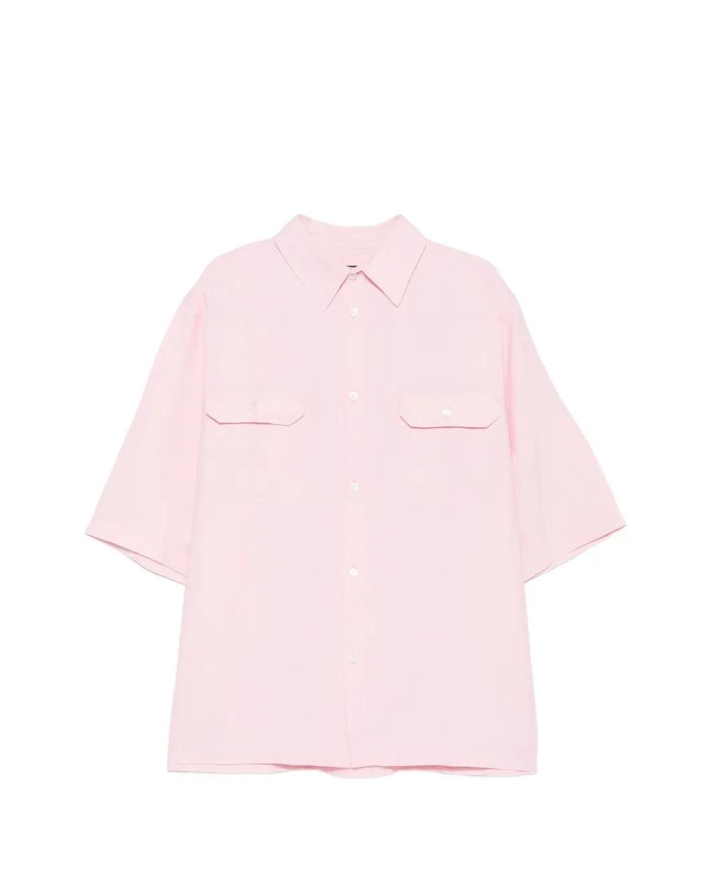 Willy Chavarria Pink Corcoran Short-Sleeve Flap-Pocket Shirt for men